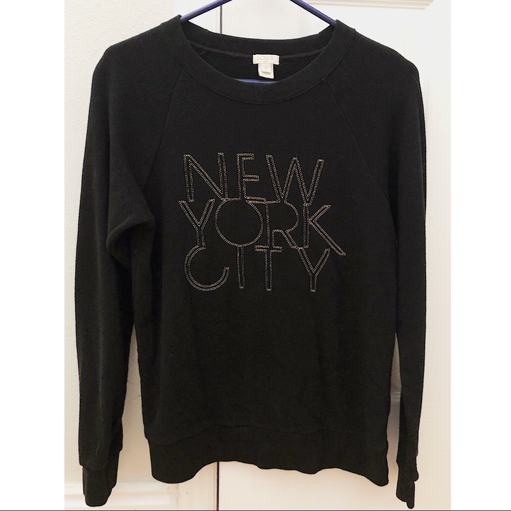 J. Crew sweatshirt black with gold New York City